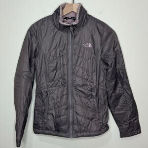 The North Face Fleece-Lined Gray Nylon Jacket Size XS Front Zipper Close EUC